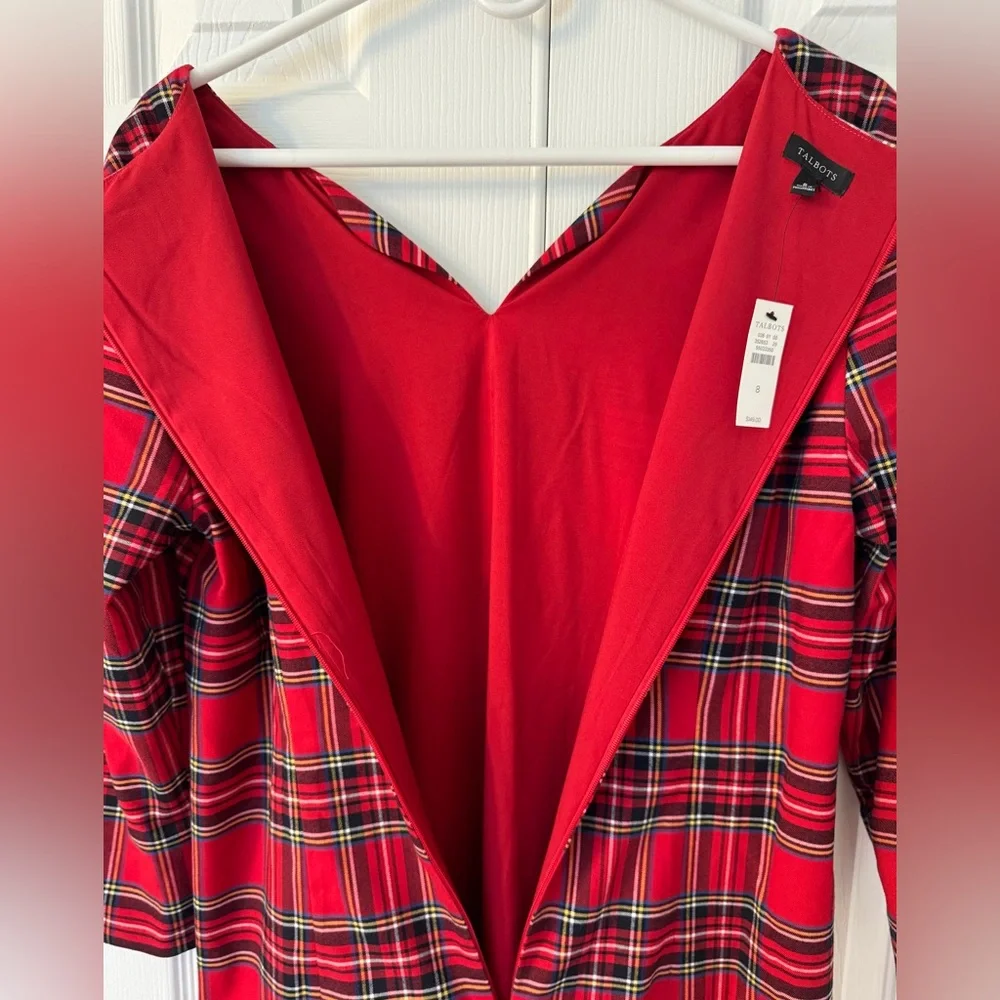Talbots sz. 8 A-Line Dress with 3/4 Sleeves - Picture 4 of 5